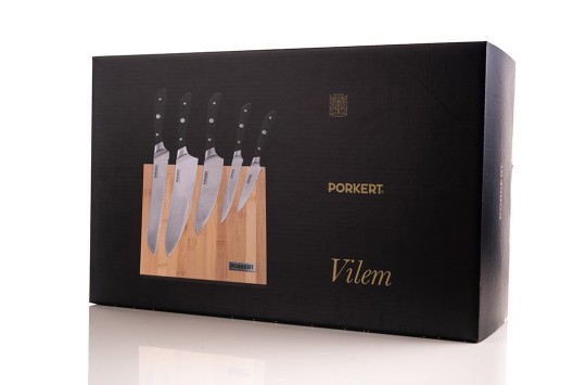 Messerset Vilem mit Bambusblock